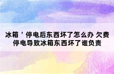 冰箱＇停电后东西坏了怎么办 欠费停电导致冰箱东西坏了谁负责